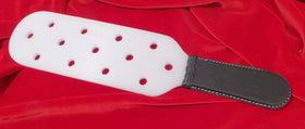White Plastic Spanking Paddle with Holes
