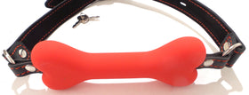 Red Locking Silicone Bone Gag