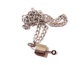 Adjustable Chain Necklace with Padlock