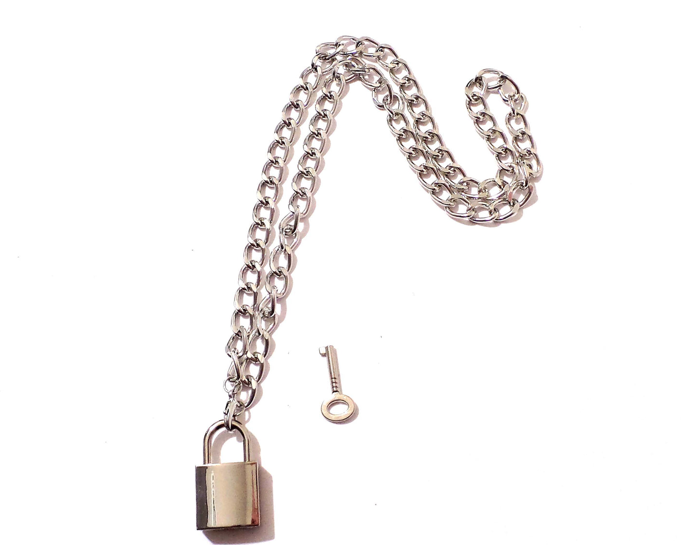 Adjustable Chain Necklace with Padlock