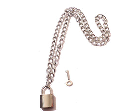 Adjustable Chain Necklace with Padlock