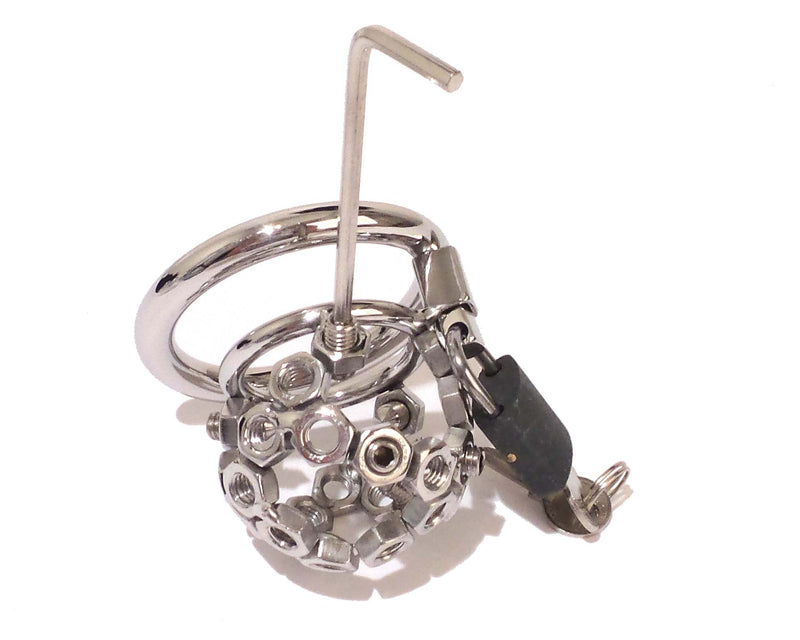 Male Chastity Device CBT with Spikes - Stainless Steel