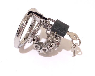 Male Chastity Device CBT with Spikes - Stainless Steel