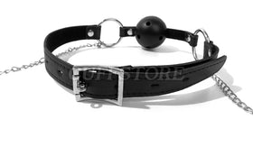 Locking Breathable Ball Gag with Nipple Clamps