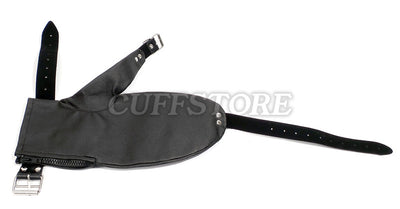 Soft Faux Leather Black Glove Fist Mitt Restraint with Adjustable Buckles