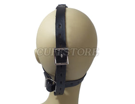 Rear view of the PU leather harness and buckle