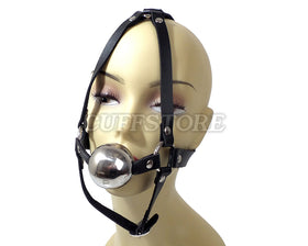 Locking Open-Mouth Harness Ball Gag