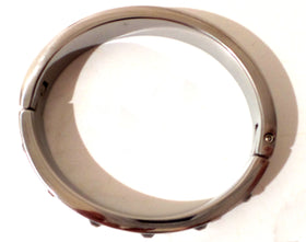 Crystal-Studded Stainless Steel Locking Bracelet