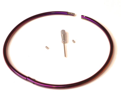 6mm Petite Thin Purple Titanium Over Stainless Eternity Collar Multiple Sizes Available