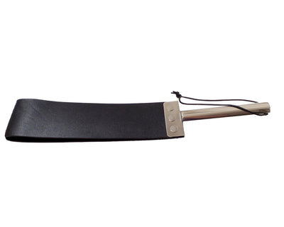 Leather Spanking Strap with  Stainless Steel Handle
